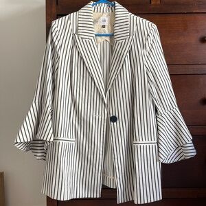 CAbi Striped Blazer with Horse Print Lining